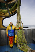 Jan Kramer dutch standing beside net trawl