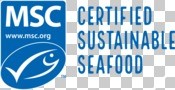 MSC portrait ecolabel lockup with "Certified sustainable seafood"