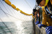 Fishers hauling sardine net
