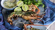 BBQ lobster with lime, chilli and ginger