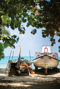 Boats on at harbour maldives
