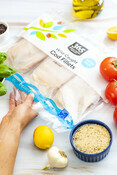 Whole 365 Cod Fillets (3/4 angle) - MSC Certified Product Lifestyle Photography
