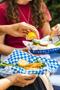 Classic Fish Fingers Dish with people eating - Seafood Recipe - Lifestyle Photography