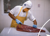 Cutting tuna at a processing plant - Indonesian Tuna