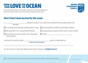 (5x7) Pledge card for seafood and ocean industry - Here's how I show my love for the ocean