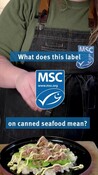 What does the MSC blue fish label mean on canned seafood? (shelf-stable)