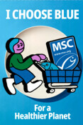 Social Media Graphic (Various Formats) - Person with Shopping Cart - I Choose Blue - Earth Month Campaign 2024