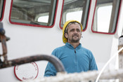 Daniel Carracedo looking into distance - Grupo Regal Spain hake longline fishery