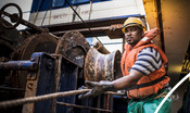 Fishermen using fishing equipment south african Hake fishery
